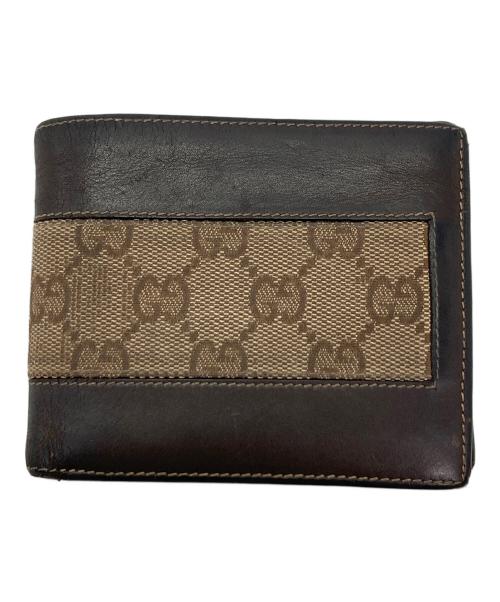 GUCCI（グッチ）GUCCI (グッチ) GGキャンバス 二つ折り財布 ベージュの古着・服飾アイテム