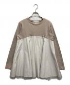 BEARDSLEYビアズリー）の古着「切替カットソー」｜ベージュ