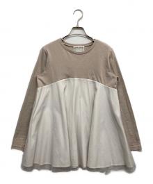 BEARDSLEY（ビアズリー）の古着「切替カットソー」｜ベージュ