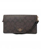COACHコーチ）の古着「シグネチャーウォレットショルダーバッグ」｜ブラウン
