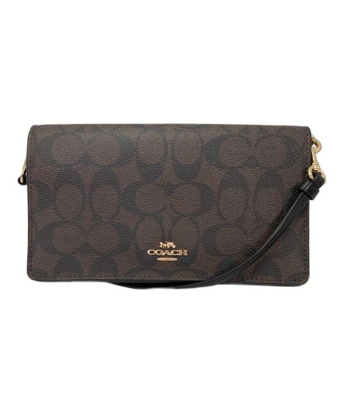 COACH（コーチ）COACH (コーチ) シグネチャーウォレットショルダーバッグ ブラウンの古着・服飾アイテム