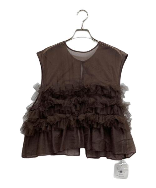 chignon（シニヨン）chignon (シニヨン) チュールフリルPO ブラウン サイズ:F 未使用品の古着・服飾アイテム