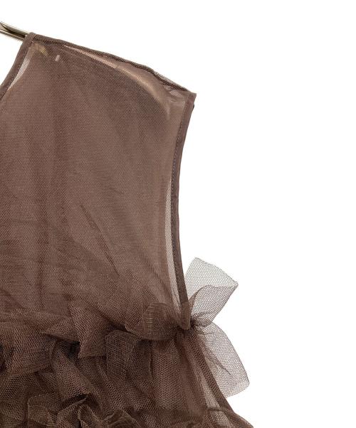 chignon（シニヨン）chignon (シニヨン) チュールフリルPO ブラウン サイズ:F 未使用品の古着・服飾アイテム