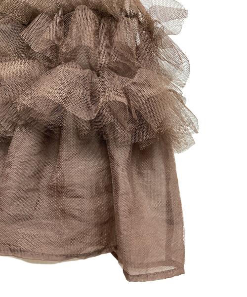 chignon（シニヨン）chignon (シニヨン) チュールフリルPO ブラウン サイズ:F 未使用品の古着・服飾アイテム