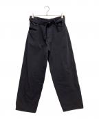 COMOLIコモリ）の古着「製品染 ベルテッドパンツ」｜ネイビー