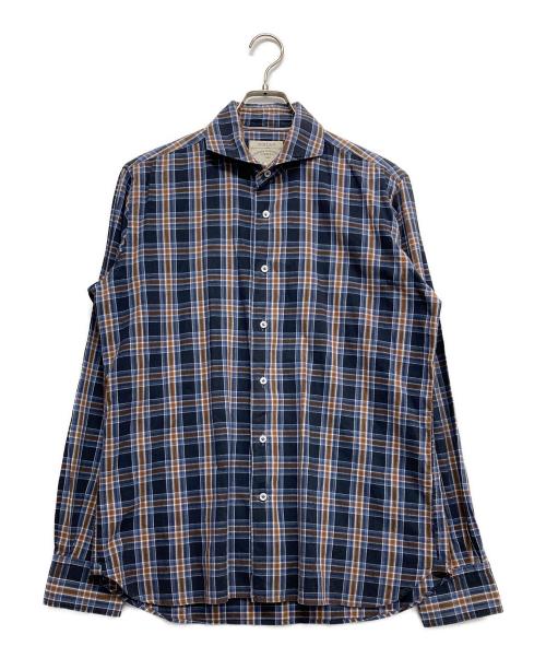 ORIAN（オリアン）ORIAN (オリアン) チェックシャツ ブルー サイズ:Lの古着・服飾アイテム