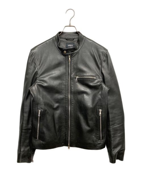 EMMETI（エンメティ）EMMETI (エンメティ) JURI ライダースジャケット ブラック サイズ:50の古着・服飾アイテム