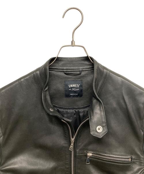 EMMETI（エンメティ）EMMETI (エンメティ) JURI ライダースジャケット ブラック サイズ:50の古着・服飾アイテム