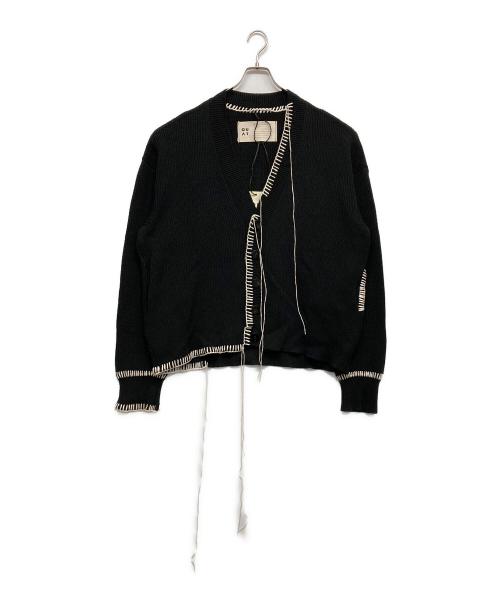 OUAT（オーユーエーティー）OUAT (オーユーエーティー) OFFICE CARDIGAN ブラック サイズ:MEDIUMの古着・服飾アイテム