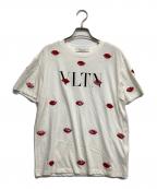 VALENTINOヴァレンティノ）の古着「VLTNリップスパンコールTシャツ」｜ホワイト