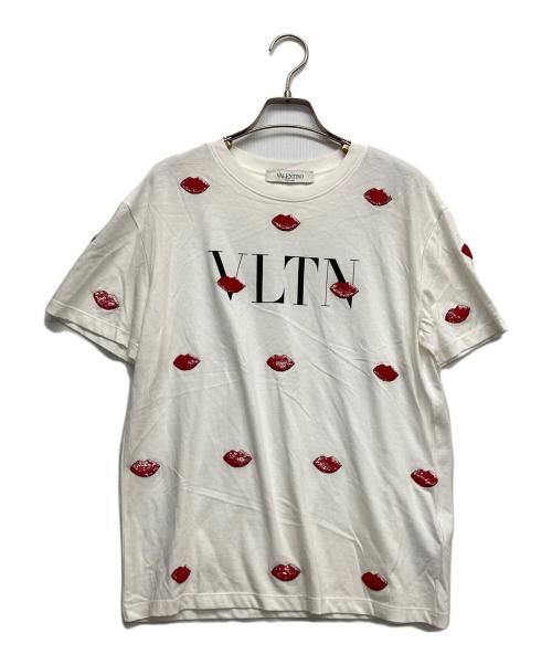 VALENTINO（ヴァレンティノ）VALENTINO (ヴァレンティノ) VLTNリップスパンコールTシャツ ホワイト サイズ:XSの古着・服飾アイテム