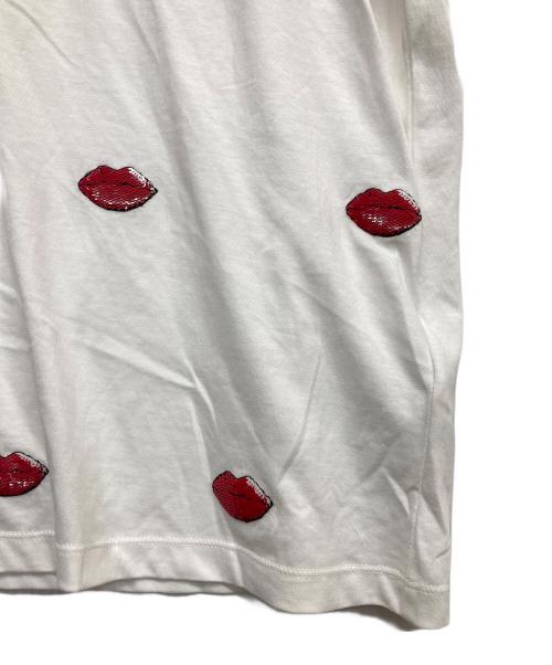 VALENTINO（ヴァレンティノ）VALENTINO (ヴァレンティノ) VLTNリップスパンコールTシャツ ホワイト サイズ:XSの古着・服飾アイテム