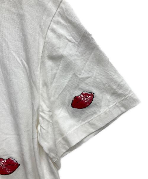 VALENTINO（ヴァレンティノ）VALENTINO (ヴァレンティノ) VLTNリップスパンコールTシャツ ホワイト サイズ:XSの古着・服飾アイテム