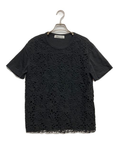 VALENTINO（ヴァレンティノ）VALENTINO (ヴァレンティノ) レースTシャツ ブラック サイズ:XSの古着・服飾アイテム