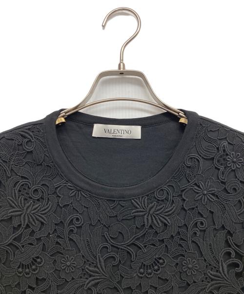 VALENTINO（ヴァレンティノ）VALENTINO (ヴァレンティノ) レースTシャツ ブラック サイズ:XSの古着・服飾アイテム