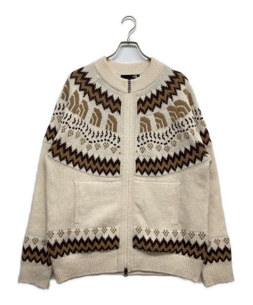 THE NORTH FACE（ザ ノース フェイス）THE NORTH FACE (ザ ノース フェイス) ノルディック ドライバーズ ニット ホワイト サイズ:Lの古着・服飾アイテム