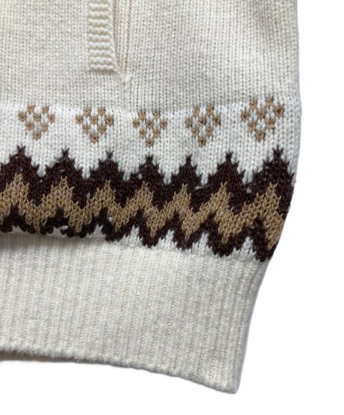 THE NORTH FACE（ザ ノース フェイス）THE NORTH FACE (ザ ノース フェイス) ノルディック ドライバーズ ニット ホワイト サイズ:Lの古着・服飾アイテム