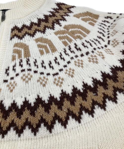 THE NORTH FACE（ザ ノース フェイス）THE NORTH FACE (ザ ノース フェイス) ノルディック ドライバーズ ニット ホワイト サイズ:Lの古着・服飾アイテム