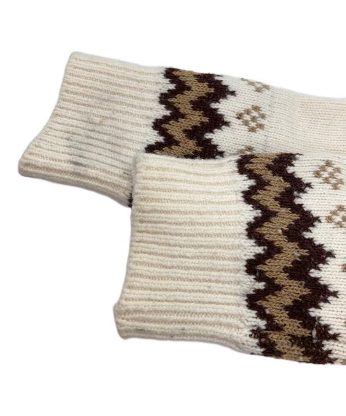 THE NORTH FACE（ザ ノース フェイス）THE NORTH FACE (ザ ノース フェイス) ノルディック ドライバーズ ニット ホワイト サイズ:Lの古着・服飾アイテム