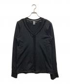 NUMBER (N)INEナンバーナイン）の古着「編み込みデザインカットソー」｜ブラック