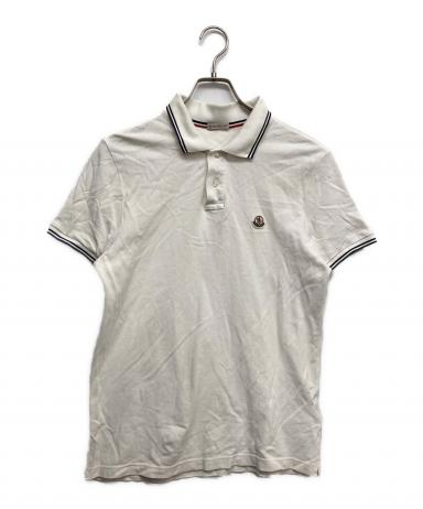【値下げ中】MONCLER ホワイト ポロシャツ M 古着 中古・古着通販】MONCLER (モンクレール) ポロシャツ ホワイト サイズ
