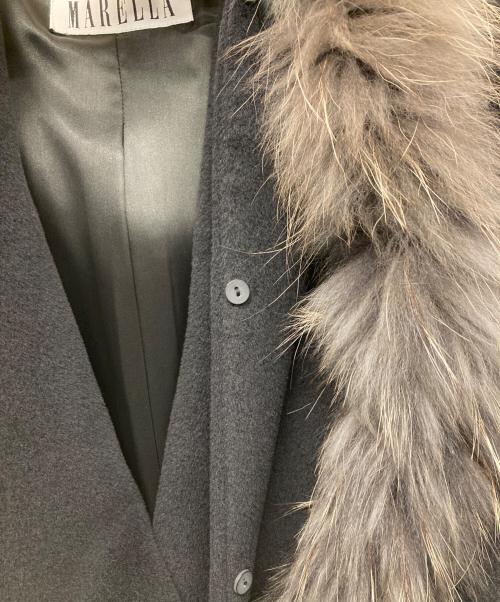 MARELLA（マレーラ）MARELLA (マレーラ) ロングウールコート ブラック サイズ:40の古着・服飾アイテム
