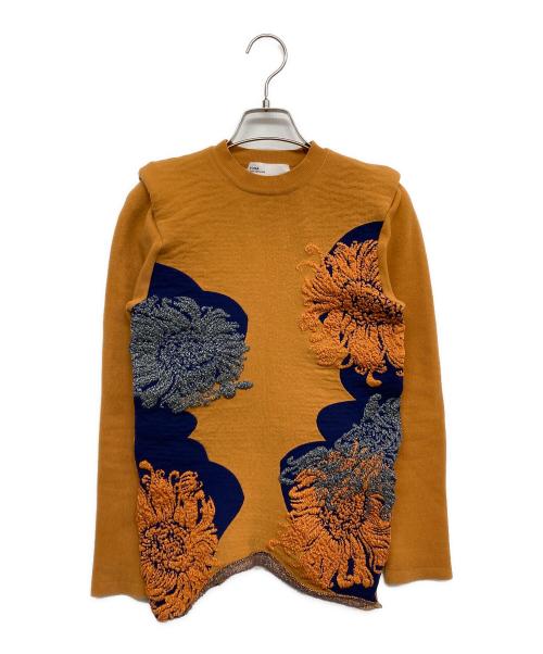 TOGA ARCHIVES（トーガアーカイブス）TOGA ARCHIVES (トーガアーカイブス) Lame jacquard knit top オレンジ サイズ:36の古着・服飾アイテム