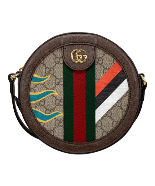 GUCCI（グッチ）GUCCI (グッチ) GGベルベット ラウンド ショルダーバッグ ブラウンの古着・服飾アイテム