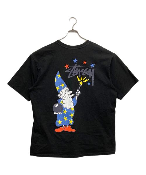 stussy（ステューシー）stussy (ステューシー) 8ボール魔法使いプリントTシャツ ブラック サイズ:XLの古着・服飾アイテム