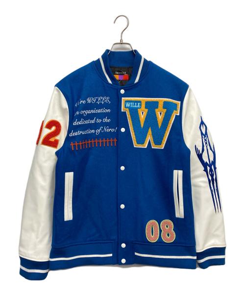 RADIO EVA（ラヂオエヴァ）RADIO EVA (ラヂオエヴァ) EVANGELION BASEBALL JACKET ブルー サイズ:Lの古着・服飾アイテム