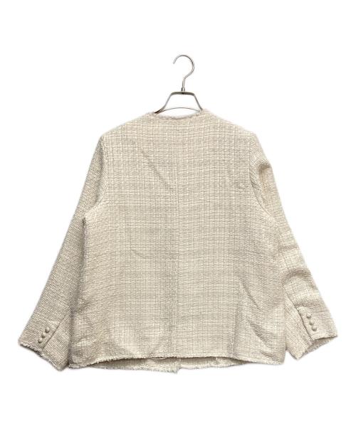pual ce cin（ピュアルセシン）pual ce cin (ピュアルセシン) ノーカラーツイードジャケット ベージュ サイズ:F 未使用品の古着・服飾アイテム