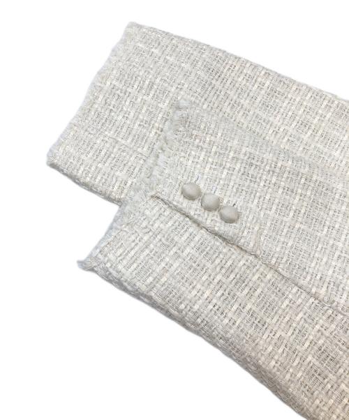 pual ce cin（ピュアルセシン）pual ce cin (ピュアルセシン) ノーカラーツイードジャケット ベージュ サイズ:F 未使用品の古着・服飾アイテム