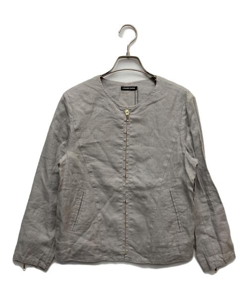NOMBRE IMPAIR（ノンブルアンペール）NOMBRE IMPAIR (ノンブルアンペール) リネンノーカラージャケット ベージュ サイズ:F 未使用品の古着・服飾アイテム