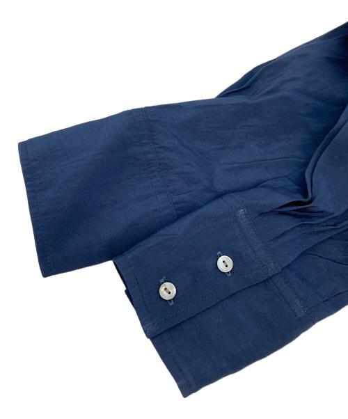 BEARDSLEY（ビアズリー）BEARDSLEY (ビアズリー) Vネック カラーレス シャツワンピース ネイビー サイズ:Fの古着・服飾アイテム