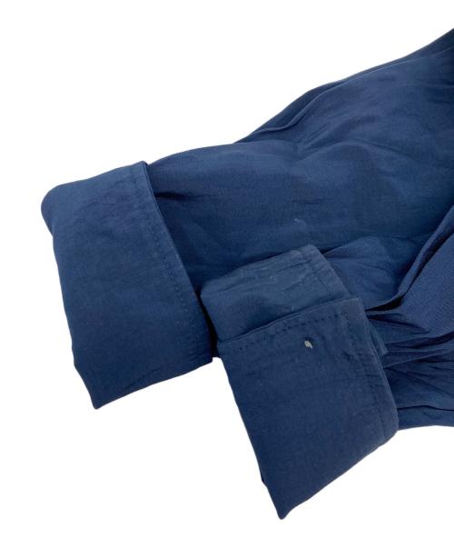 BEARDSLEY（ビアズリー）BEARDSLEY (ビアズリー) Vネック カラーレス シャツワンピース ネイビー サイズ:Fの古着・服飾アイテム