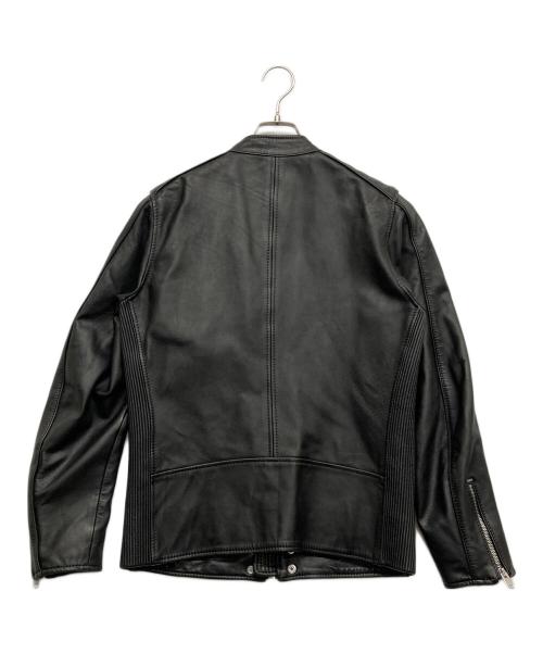 DIESEL（ディーゼル）DIESEL (ディーゼル) ラムレザーシングルライダースジャケット ブラック サイズ:Sの古着・服飾アイテム