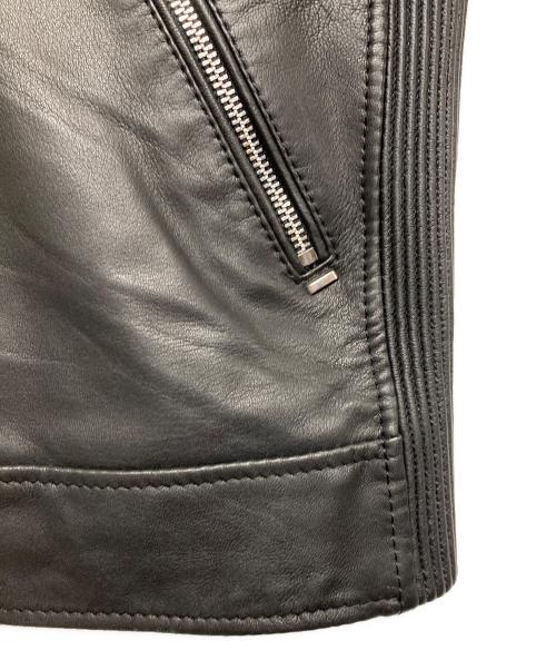 DIESEL（ディーゼル）DIESEL (ディーゼル) ラムレザーシングルライダースジャケット ブラック サイズ:Sの古着・服飾アイテム
