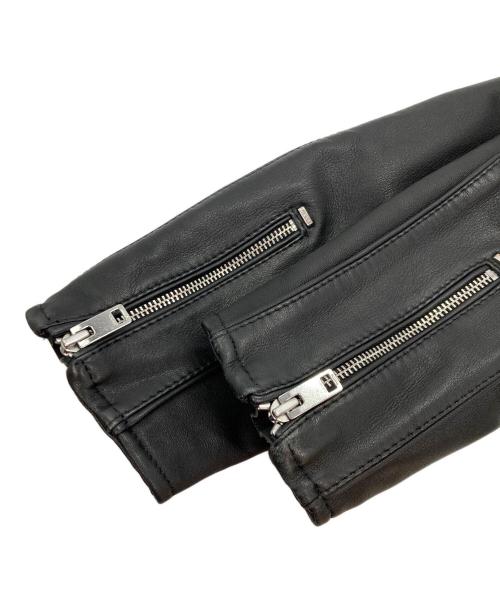 DIESEL（ディーゼル）DIESEL (ディーゼル) ラムレザーシングルライダースジャケット ブラック サイズ:Sの古着・服飾アイテム