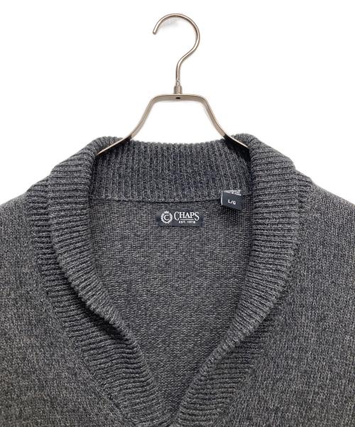 CHAPS（チャップス）CHAPS (チャップス) ショールカラーカーディガン グレー サイズ:Lの古着・服飾アイテム