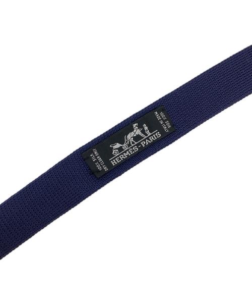 HERMES（エルメス）HERMES (エルメス) シルクニットタイ ネイビー サイズ:無しの古着・服飾アイテム
