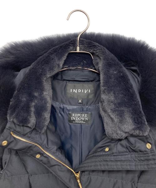 INDIVI（インディヴィ）INDIVI (インディヴィ) ロング リサイクルダウンコート ブラック サイズ:38の古着・服飾アイテム