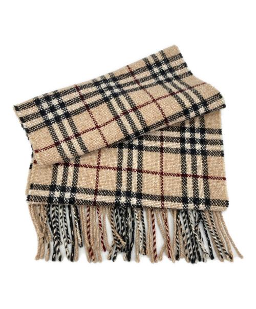 BURBERRY LONDON（バーバリーロンドン）BURBERRY LONDON (バーバリーロンドン) カシミヤ混ノバチェックマフラー ベージュの古着・服飾アイテム