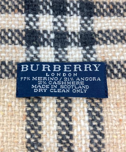 BURBERRY LONDON（バーバリーロンドン）BURBERRY LONDON (バーバリーロンドン) カシミヤ混ノバチェックマフラー ベージュの古着・服飾アイテム