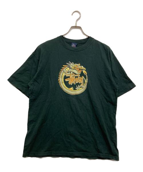 OLD  stussy（オールドステューシー）OLD  stussy (オールドステューシー) ドラゴンプリントTシャツ グリーン サイズ:Mの古着・服飾アイテム
