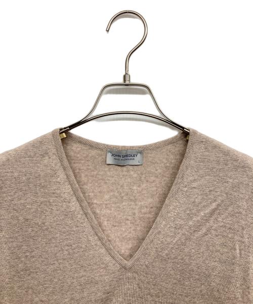 JOHN SMEDLEY（ジョンスメドレー）JOHN SMEDLEY (ジョンスメドレー) Vネックニット ベージュ サイズ:Lの古着・服飾アイテム