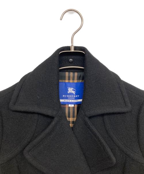 BURBERRY BLUE LABEL（バーバリーロンドンブルーレーベル）BURBERRY BLUE LABEL (バーバリーロンドンブルーレーベル) アンゴラ混コート ブラック サイズ:38の古着・服飾アイテム