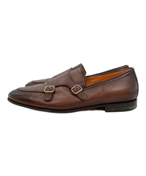 Santoni（サントーニ）Santoni (サントーニ) ダブルモンクストラップシューズ ブラウン サイズ:8 1/2の古着・服飾アイテム