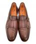 中古・古着 Santoni (サントーニ) ダブルモンクストラップシューズ ブラウン サイズ:8 1/2：13000円