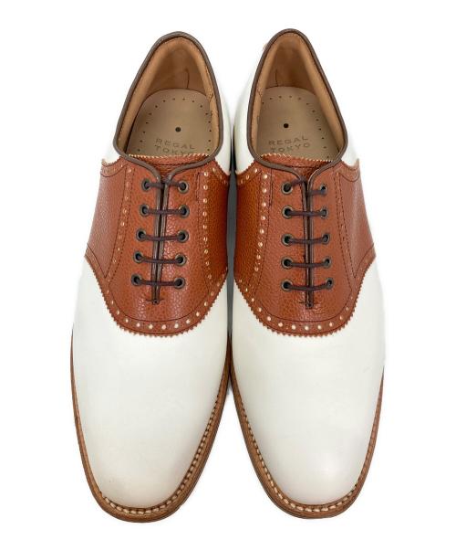 REGAL（リーガル）REGAL (リーガル) ゴルフシューズ ブラウン×ホワイト サイズ:26 1/2の古着・服飾アイテム