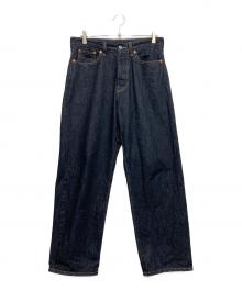 BACKERS（バッカーズ）の古着「リジットワイドデニムパンツ」｜インディゴ